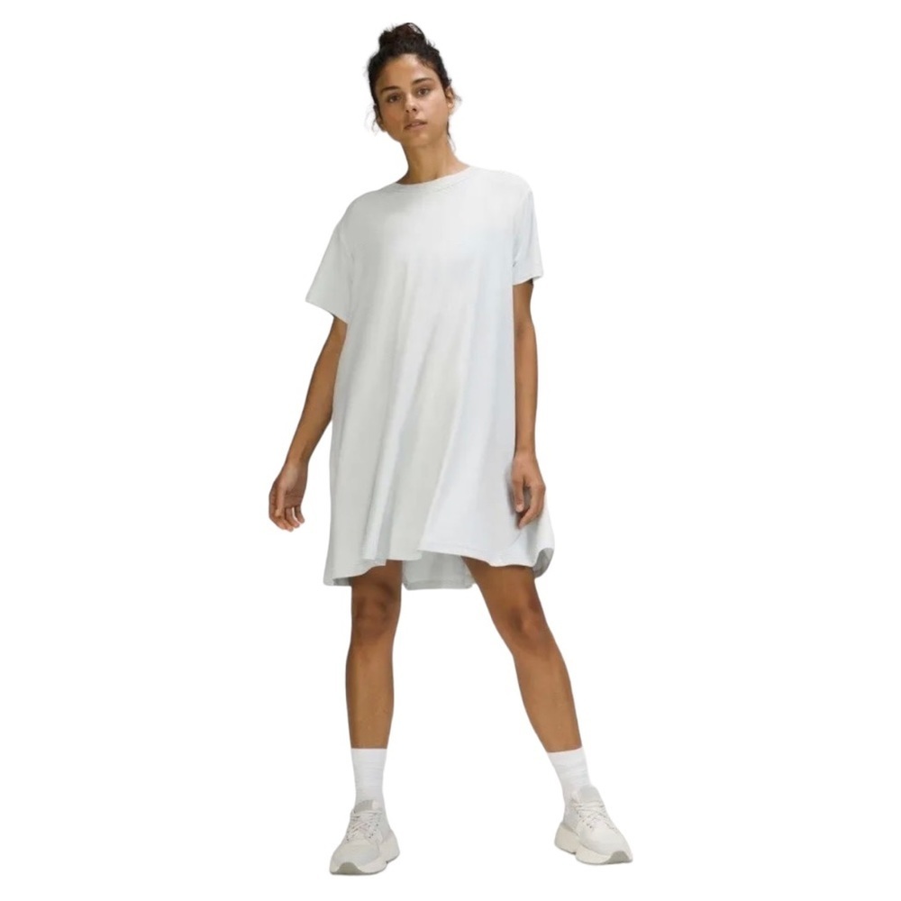 LULULEMON The All Yours T-Shirt Dress in Ocean Air Vitasea™ Pima Cotton US Sz 6
